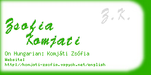 zsofia komjati business card